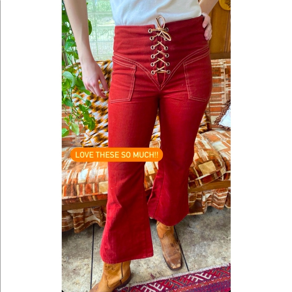 70’s Vintage Lace Up Flares ❤️